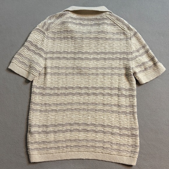 Abercrombie Fitch Mens Knit Polo Shirt Short Sleeve Textured Button Neck XS - Picture 4 of 9